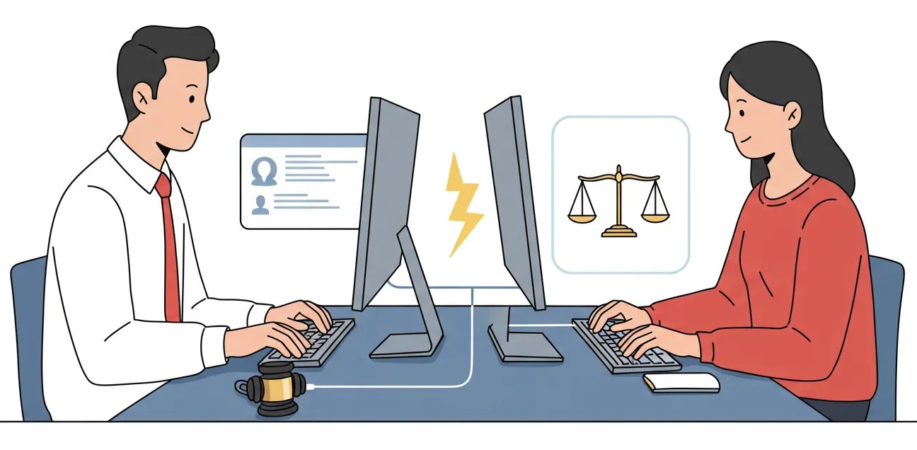 Online meeting between lawyer and client