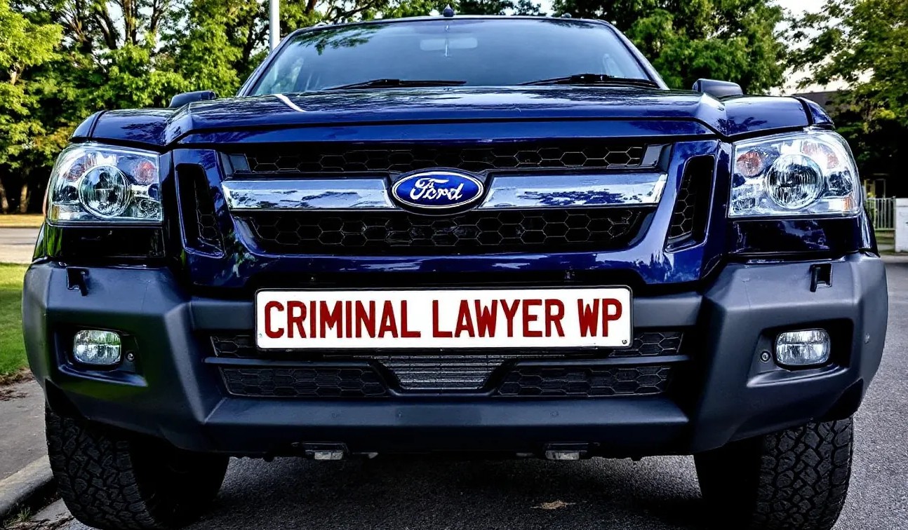 Car with number plate CRIMINAL LAWYER WP, indicating a criminal lawyer residing in the Western Cape Province of South Africa