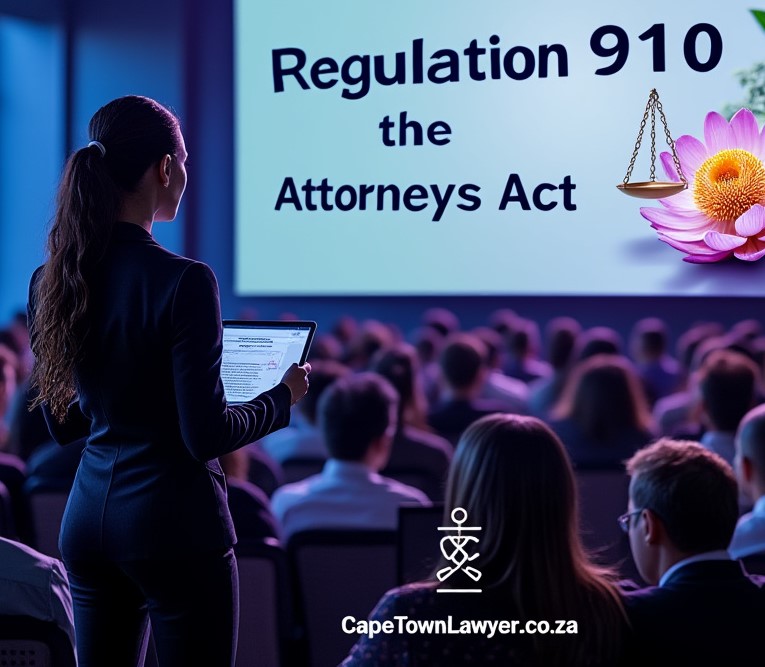 Cape Town lawyer presenting Regulation 910 of the Attorneys Act