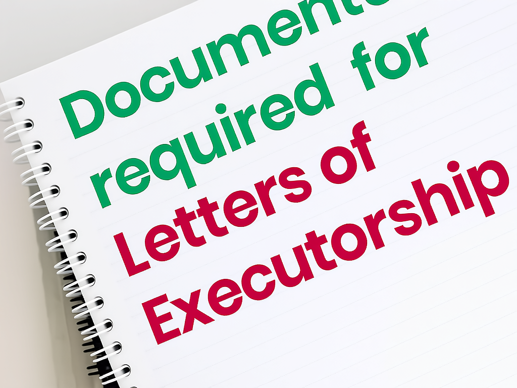 Documents required for letters of executorship