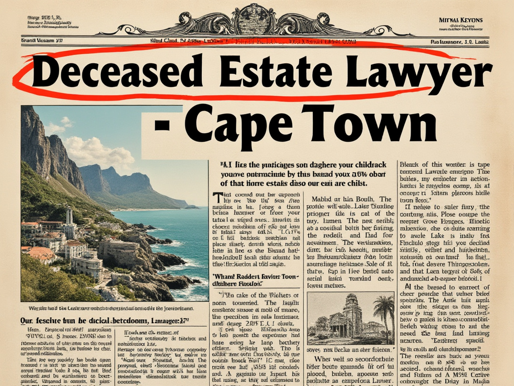 Newspaper with heading - Deceased Estate Lawyer - Cape Town