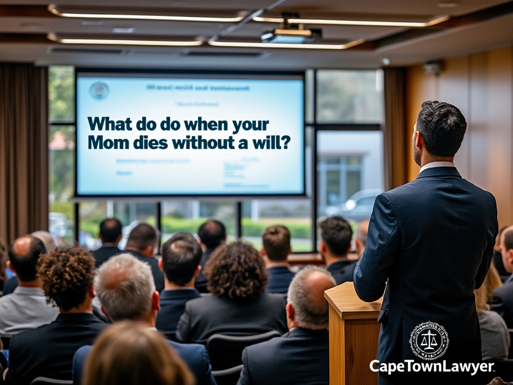 Presentation by lawyer on what to do when your Mom dies without a will, by CapeTownLawyer