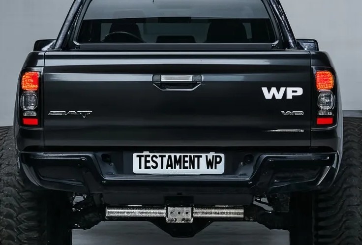 Bakkie with number plate TESTAMENT WP, indicating the car is owned by a last will and testament specialist residing in the Western Cape Province of South Africa
