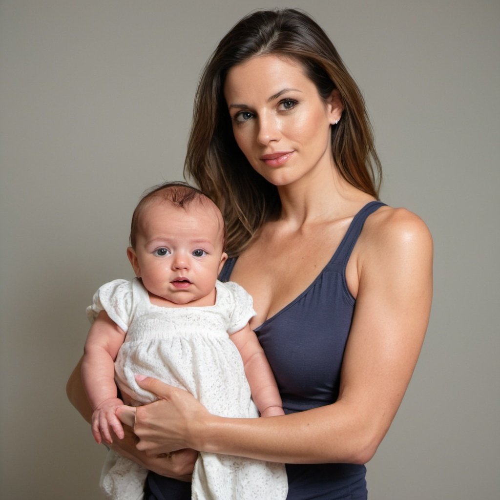 Mother holding child