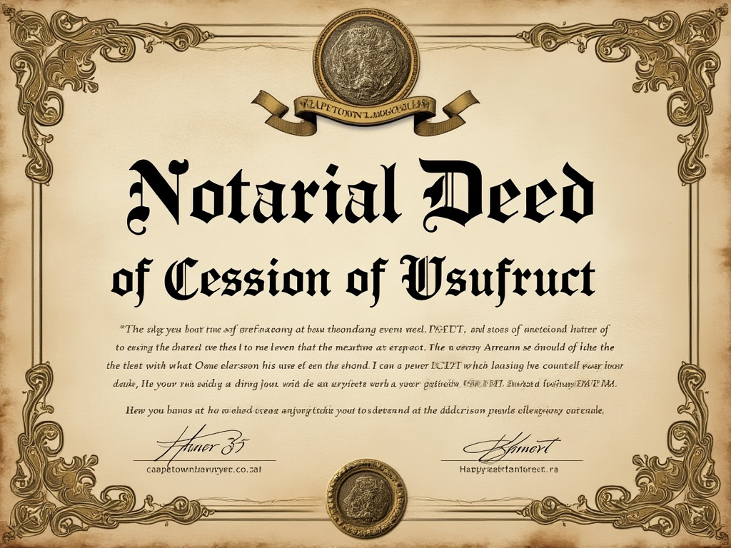 Notarial deed of cession of usufruct