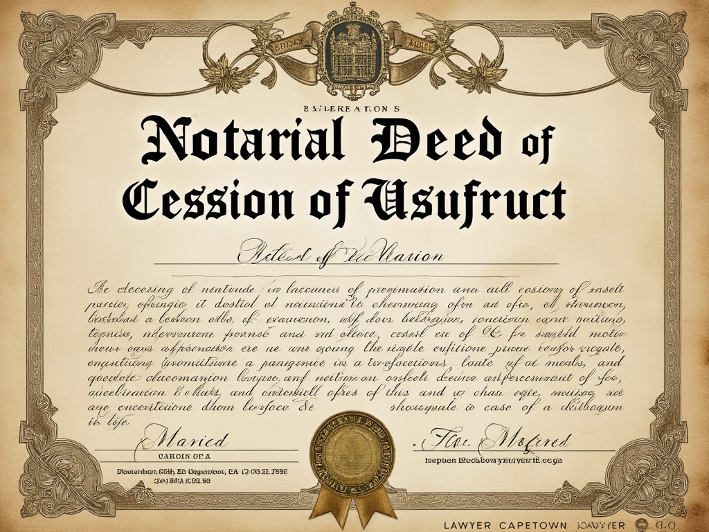 Notarial deed of cession of usufruct