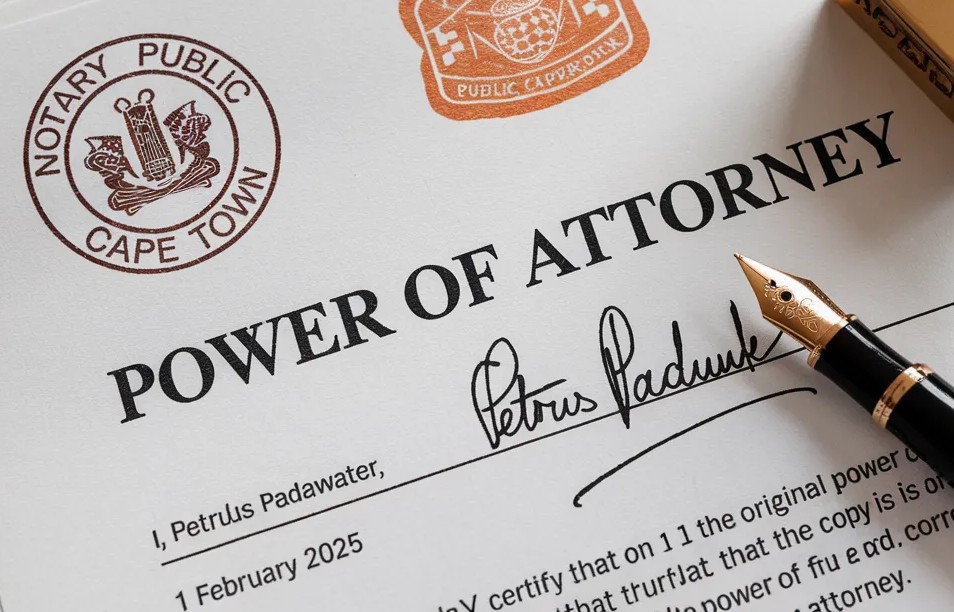 Power of attorney attestation by a Notary Public in Cape Town
