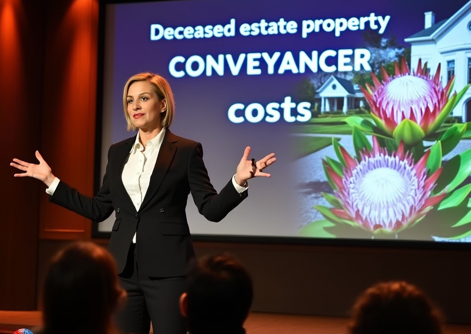 Lawyer presenting on deceased estate property conveyancer costs