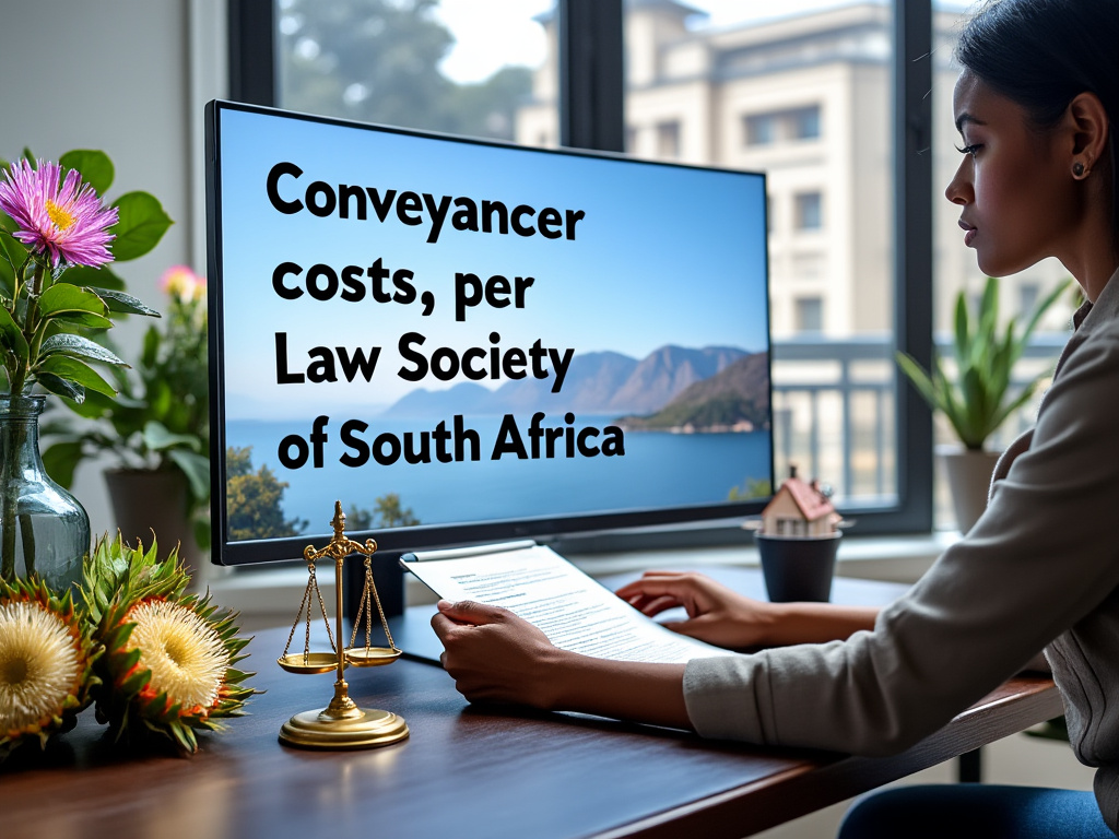 Lawyer at desk studying Conveyancer costs, per the Law Society of South Africa