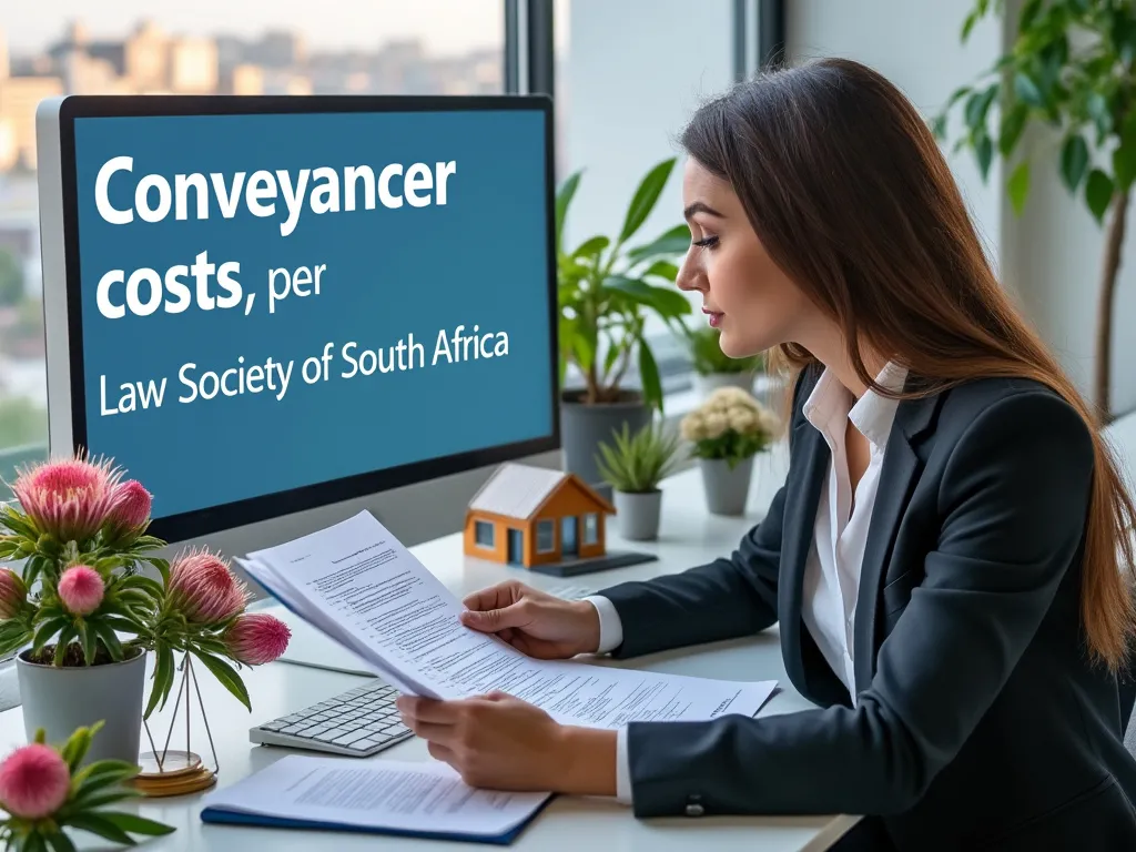 Lawyer at desk studying Conveyancer Costs per the Law Society of South Africa