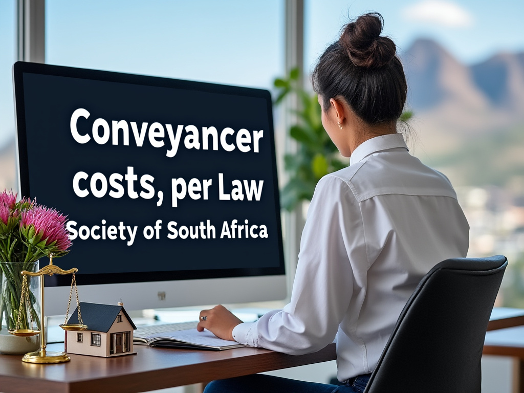 Lawyer working on computer on Conveyancer Costs, per the Law Society of South Africa