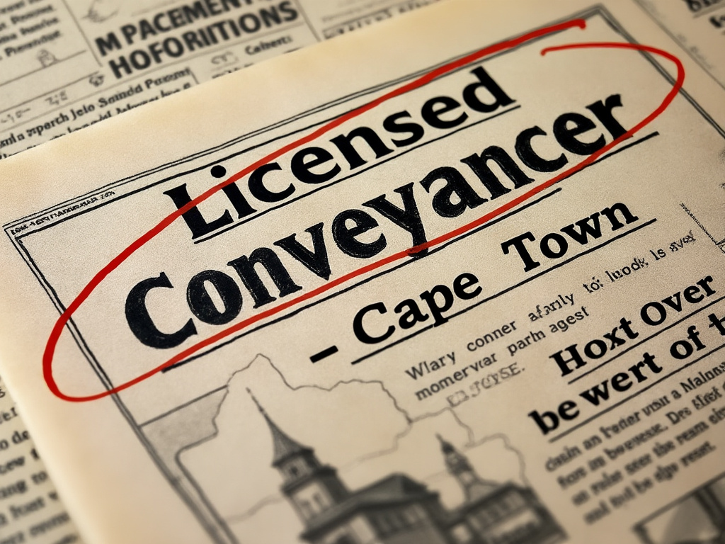 Licensed conveyancer Cape Town - newspaper ad