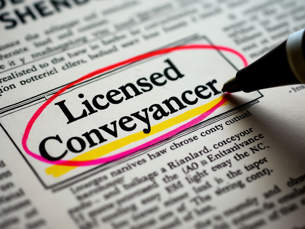 Licensed conveyancer circled in a newspaper