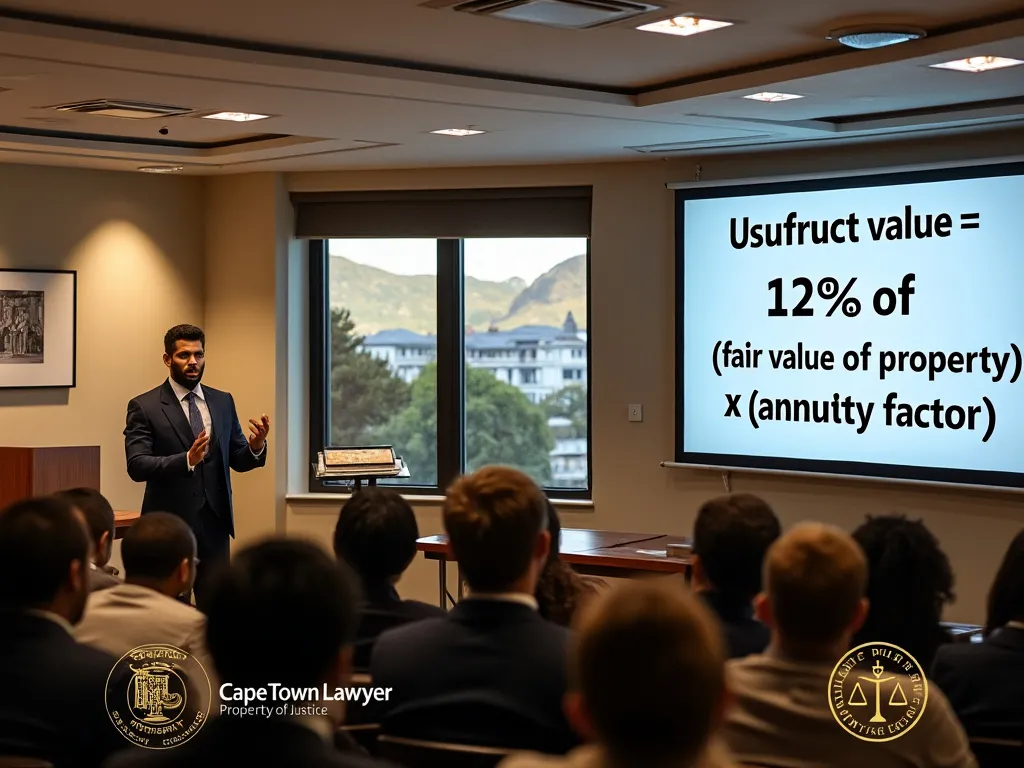 Usufruct value is equal to twelve percent of the fair value of a property, multiplied by an annuity factor