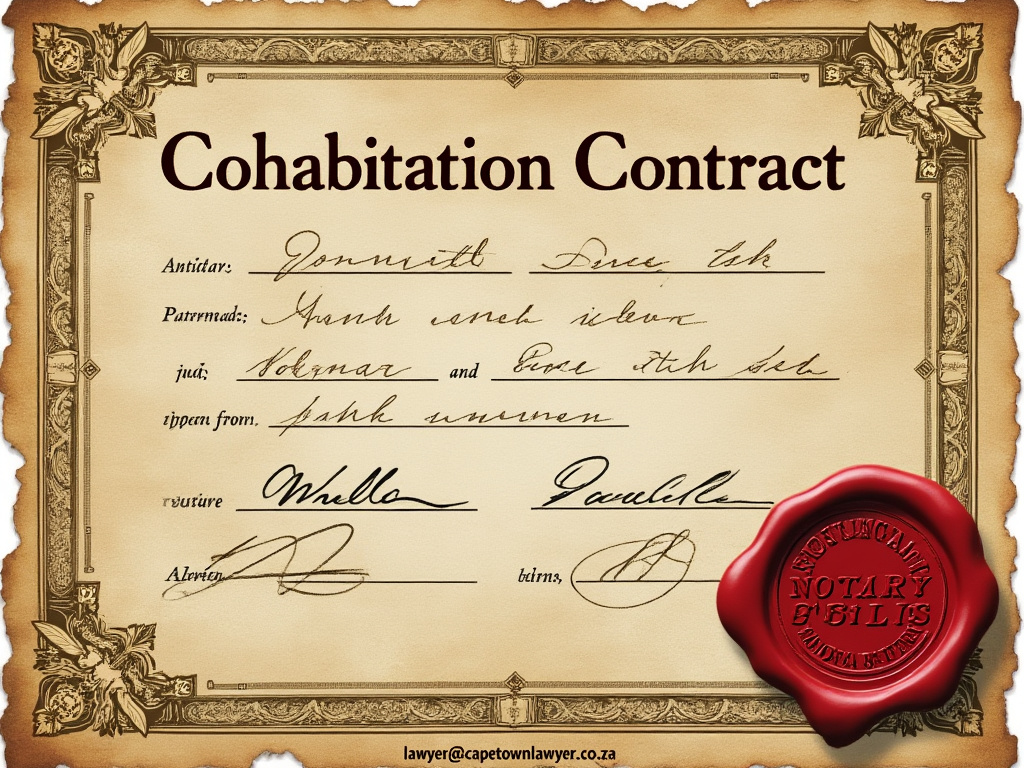 Cohabitation contract authenticated by a notarial stamp