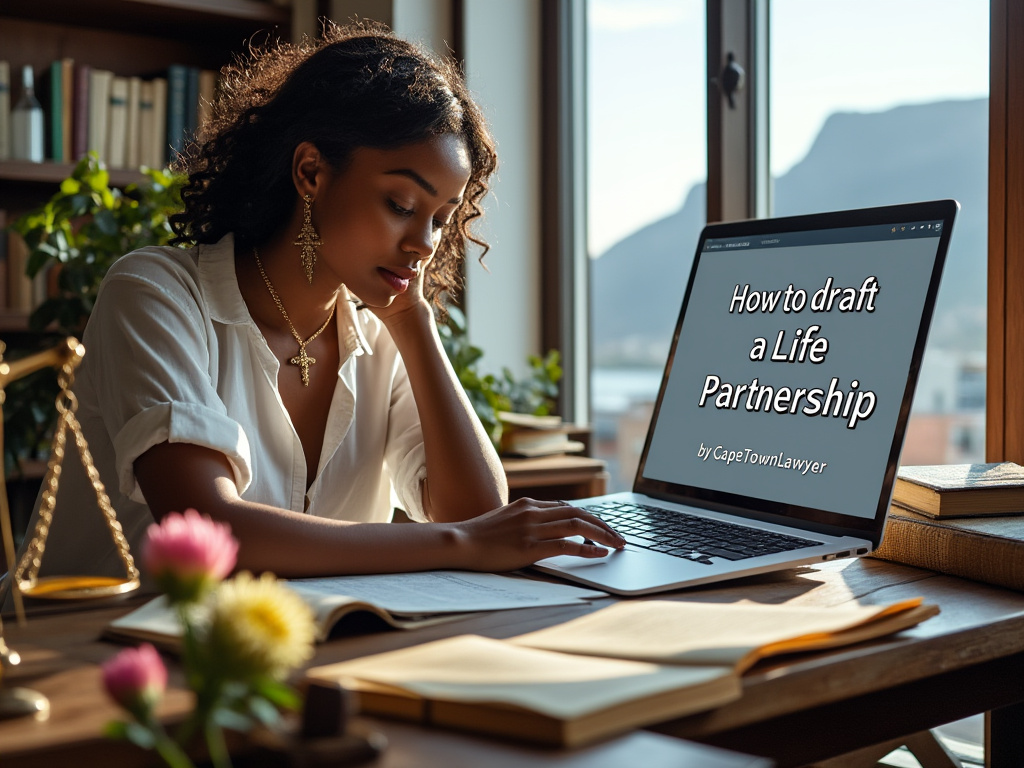 Lawyer studying how to draft a life partnership, by CapeTownLawyer
